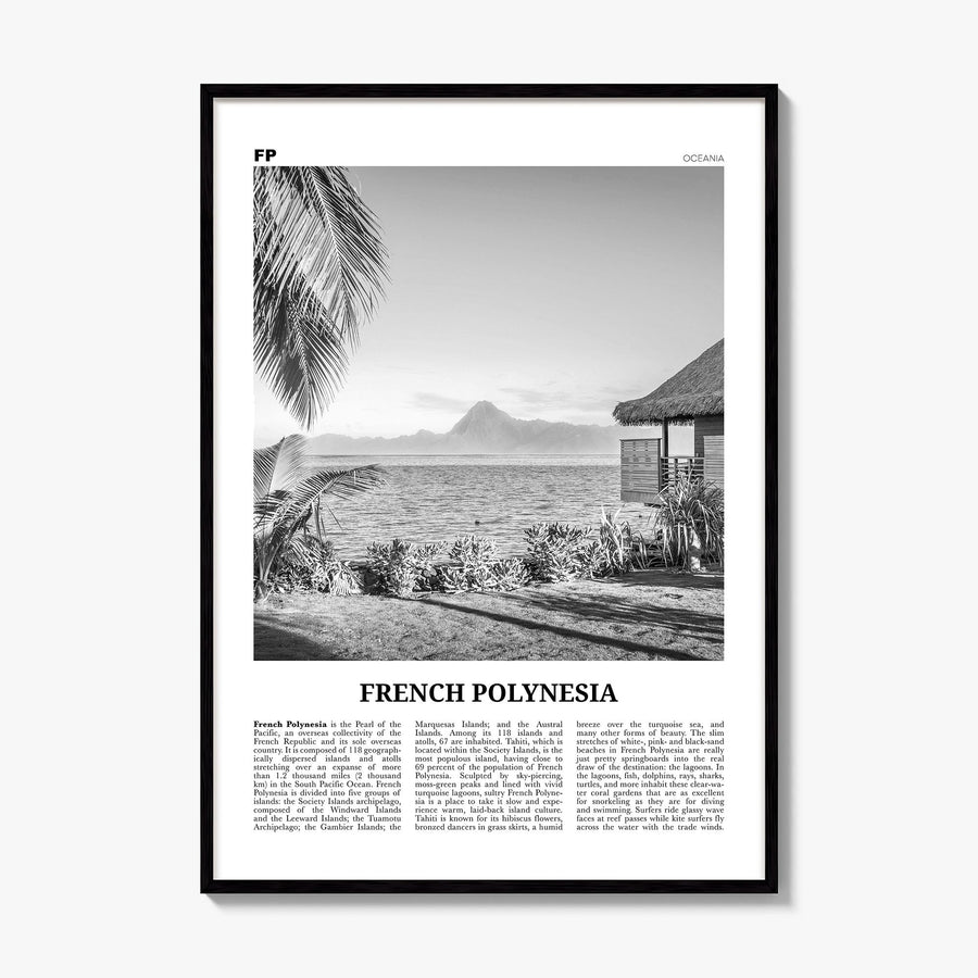 French Polynesia Newspaper Poster, framed poster mockup