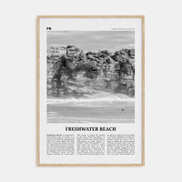 Freshwater Beach Poster Natural Wood / 8x12 in Nbourhood Travel B&W Poster