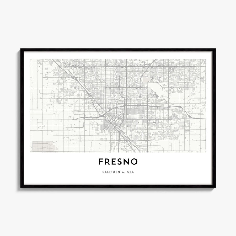 Fresno Map Poster, framed poster mockup