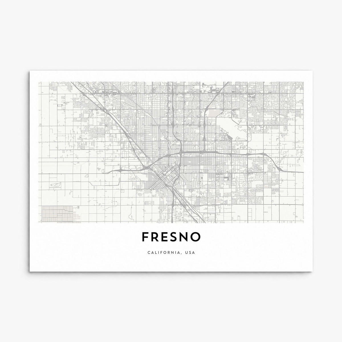 Fresno Map Poster, print only (unframed)