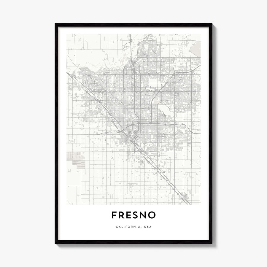 Fresno Map Poster, framed poster mockup