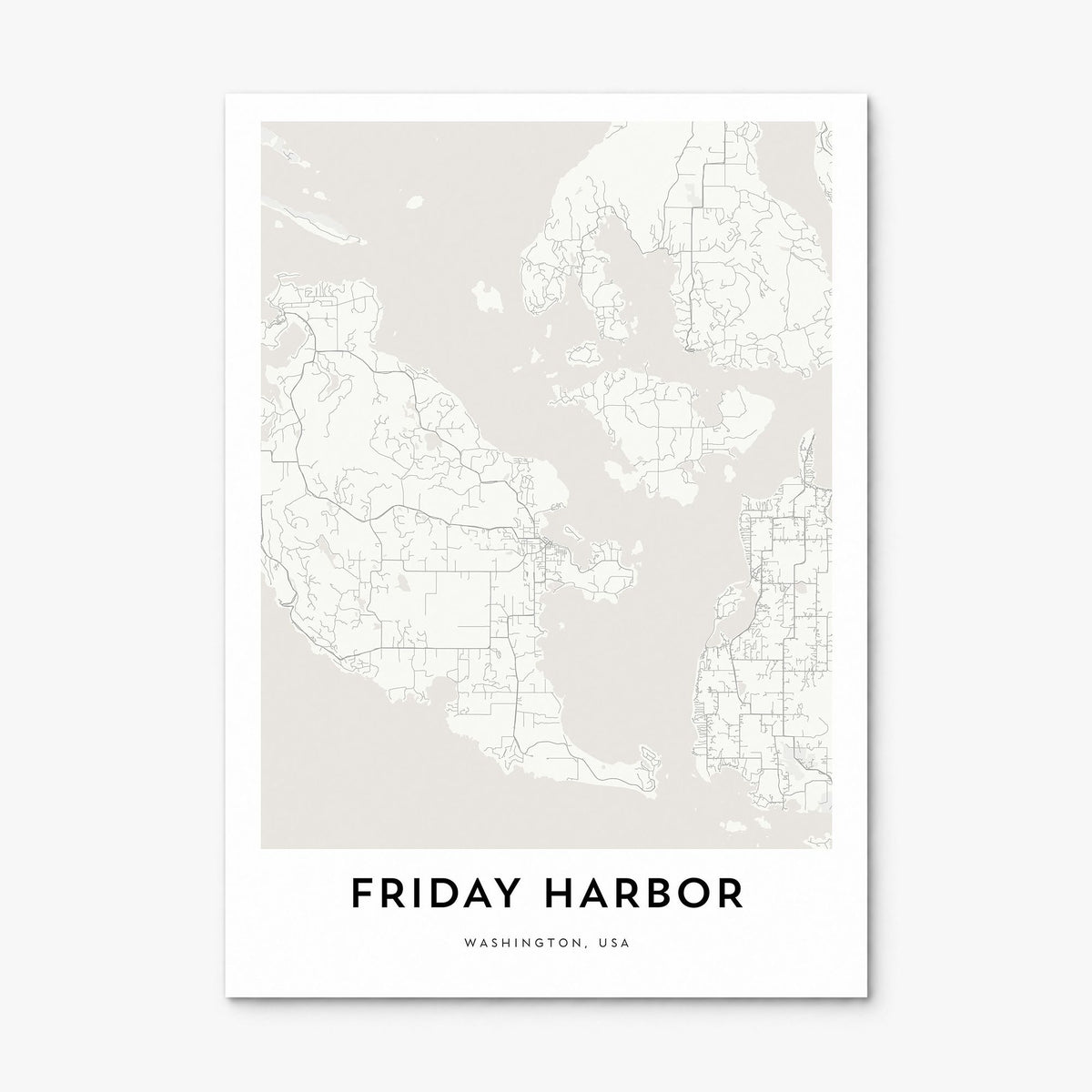 Friday Harbor Map Poster, print only (unframed)