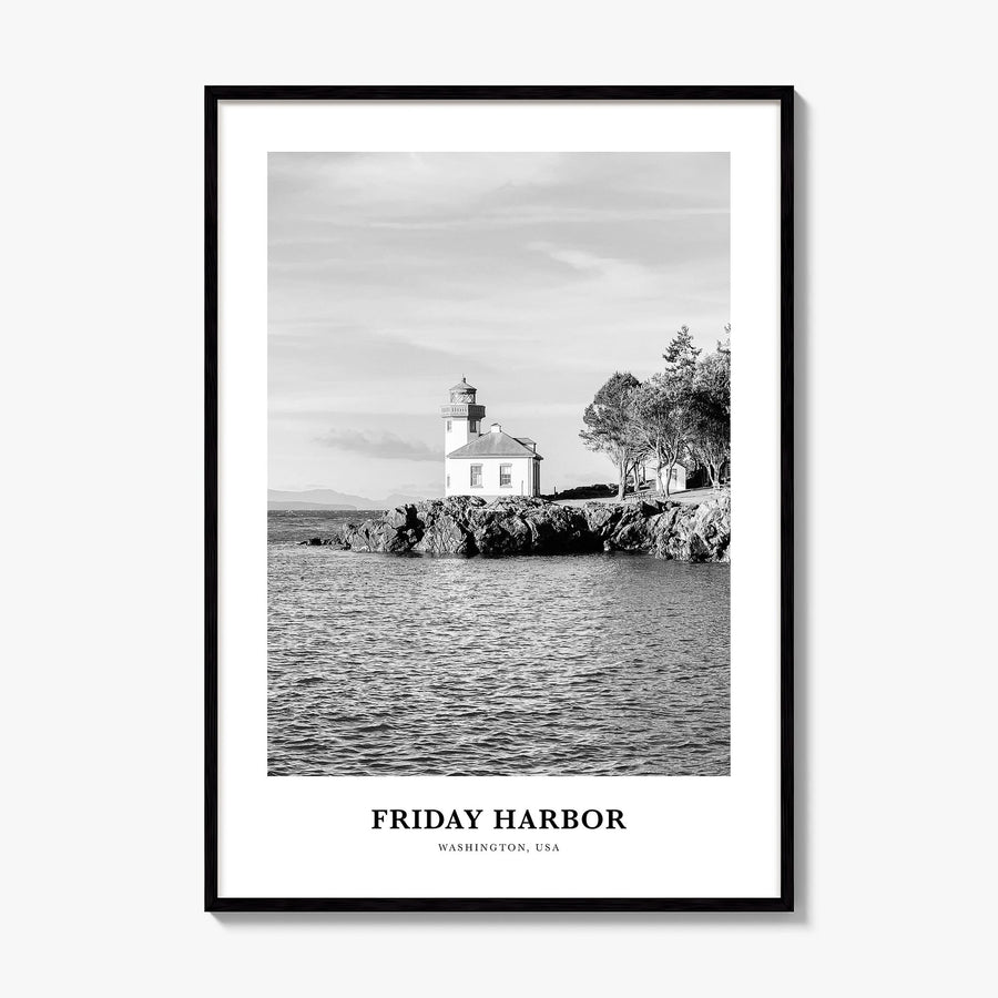 Friday Harbor Classic Poster, framed poster mockup