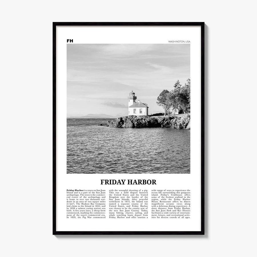 Friday Harbor Newspaper Poster, framed poster mockup