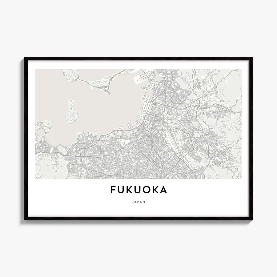 Fukuoka Map Poster, framed poster mockup