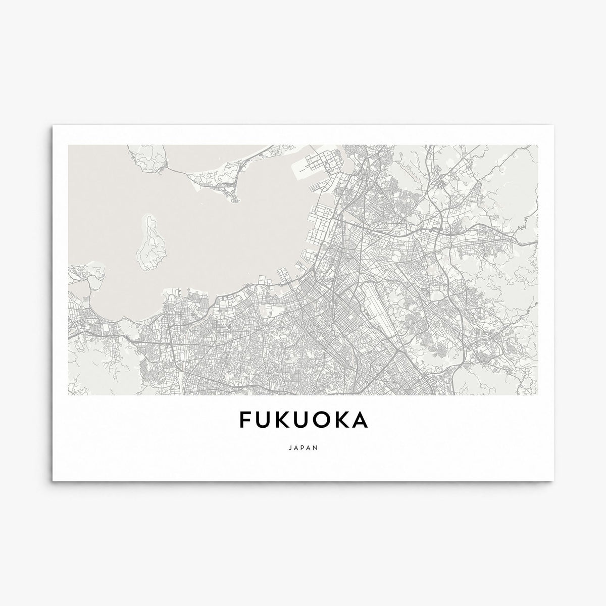 Fukuoka Map Poster, print only (unframed)