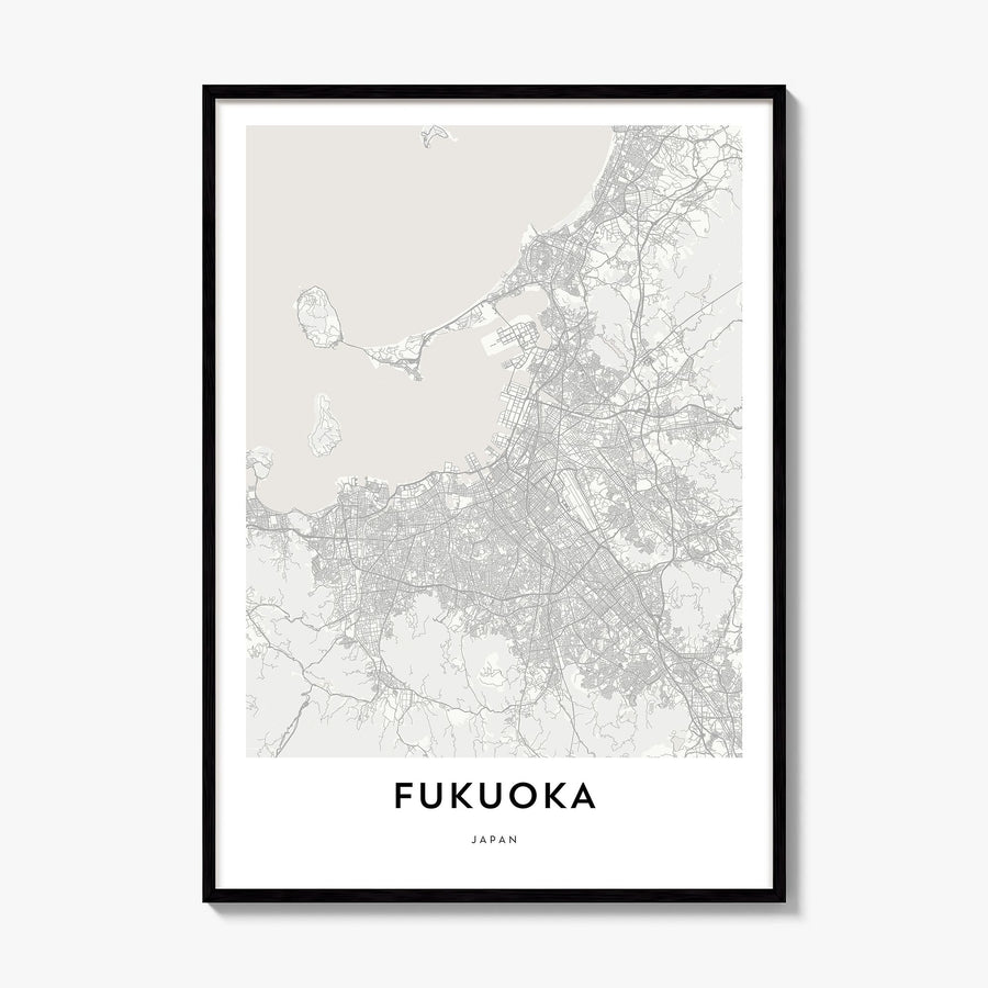 Fukuoka Map Poster, framed poster mockup