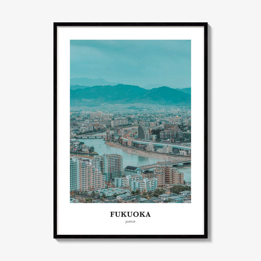 Fukuoka Classic Poster, framed poster mockup