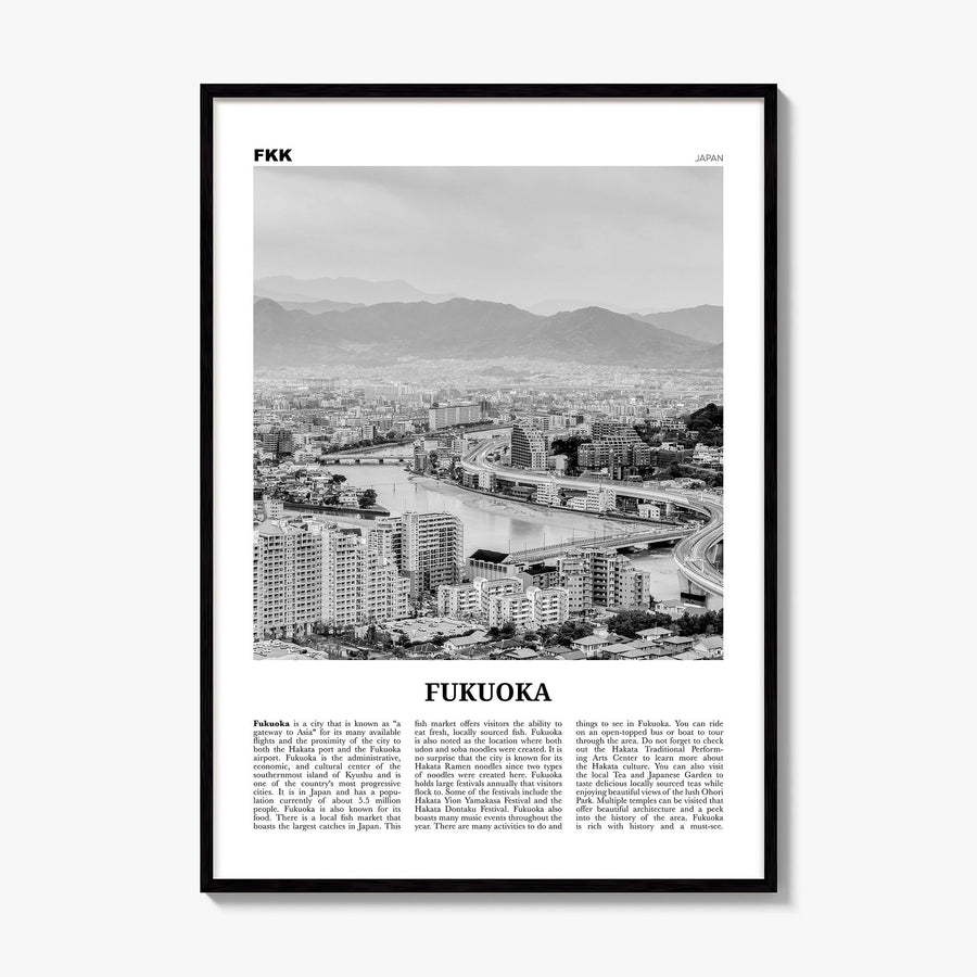 Fukuoka Newspaper Poster, framed poster mockup