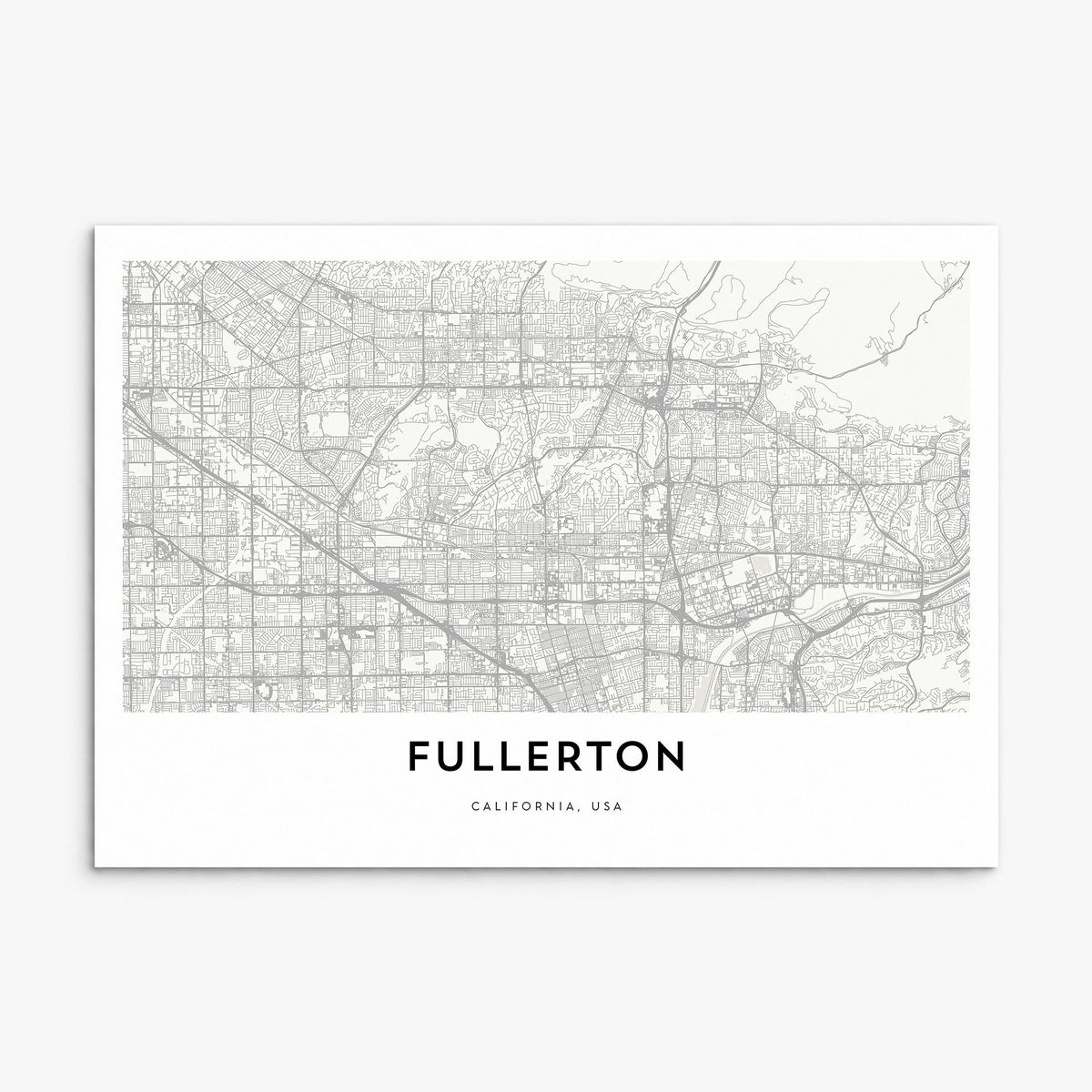 Fullerton Map Poster, print only (unframed)