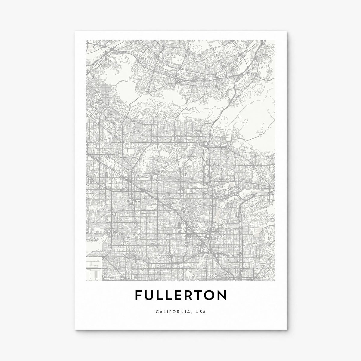 Fullerton Map Poster, print only (unframed)