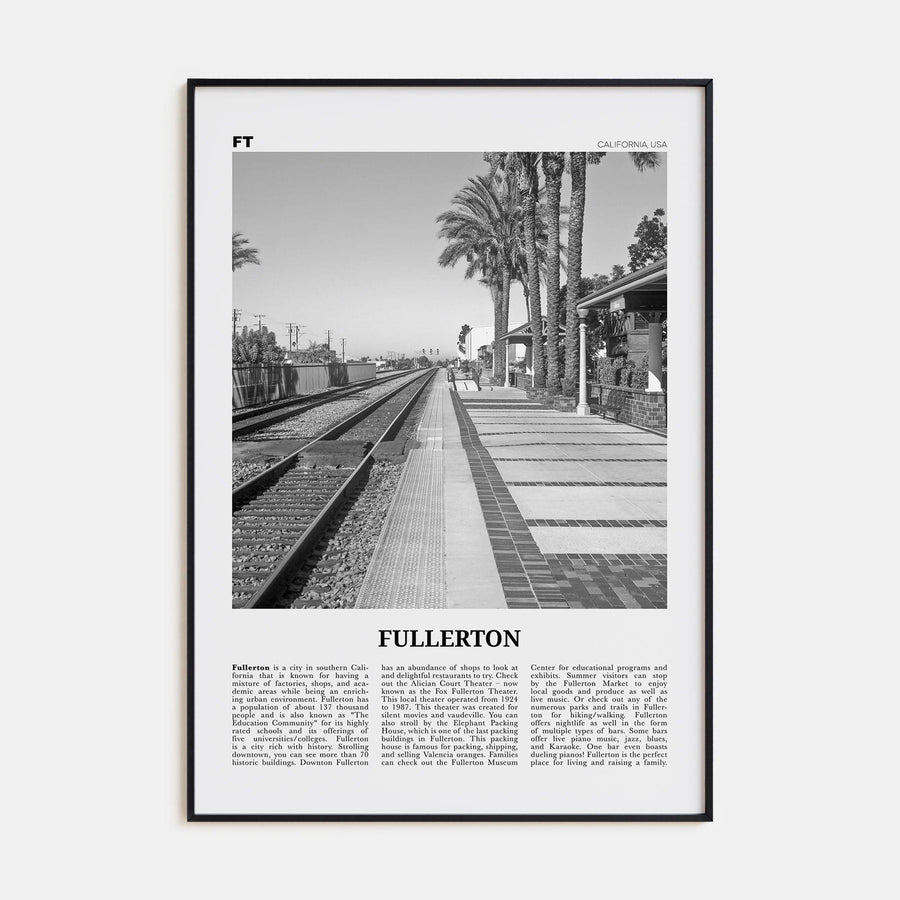 Fullerton Poster None / 8x12 in Nbourhood Travel B&W Poster