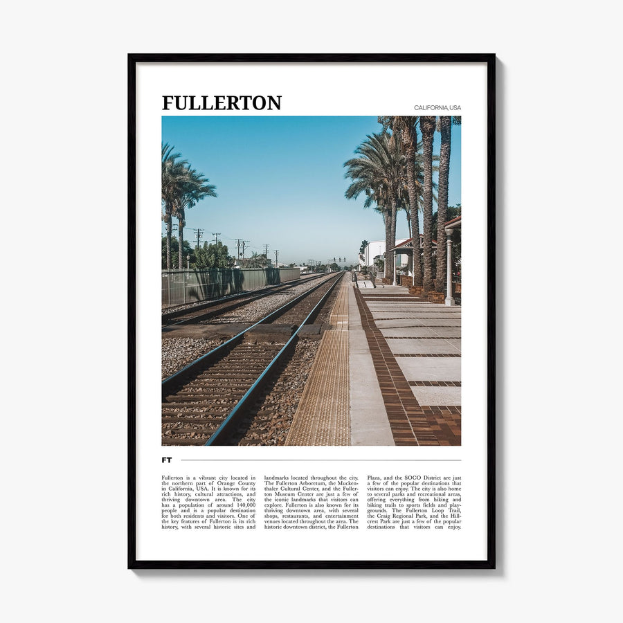 Fullerton Travel Poster, framed poster mockup
