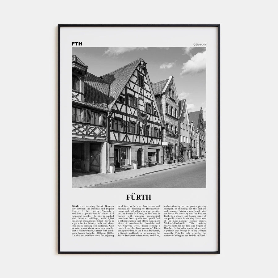 Fürth Poster None / 8x12 in Nbourhood Travel B&W Poster