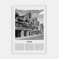 Fürth Poster White Wood / 8x12 in Nbourhood Travel B&W Poster