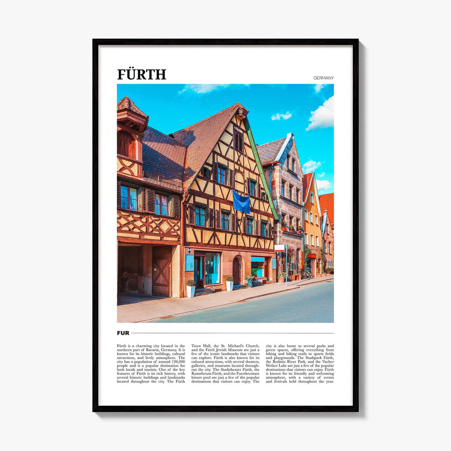Fürth Travel Poster, framed poster mockup