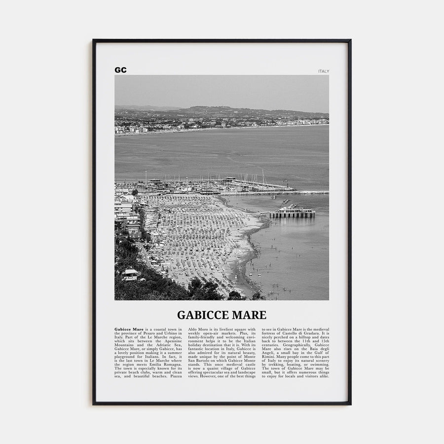 Gabicce Mare Poster None / 8x12 in Nbourhood Travel B&W Poster