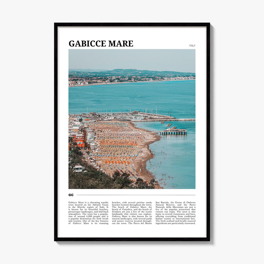 Gabicce Mare Travel Poster, framed poster mockup