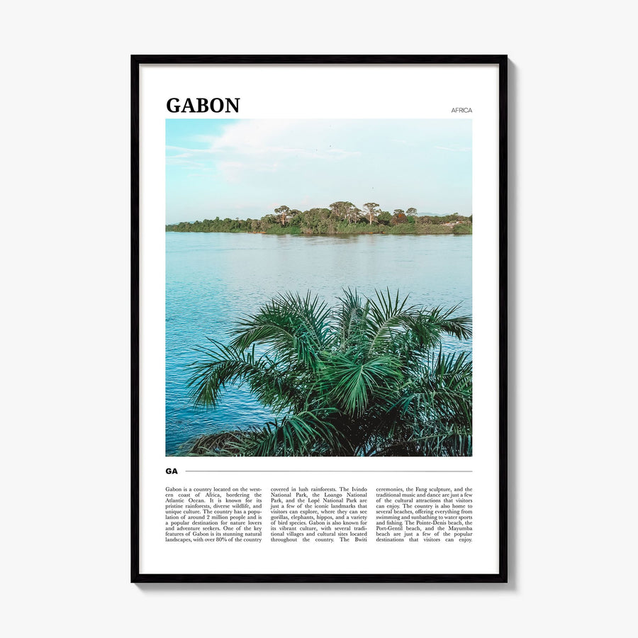 Gabon Travel Poster, framed poster mockup