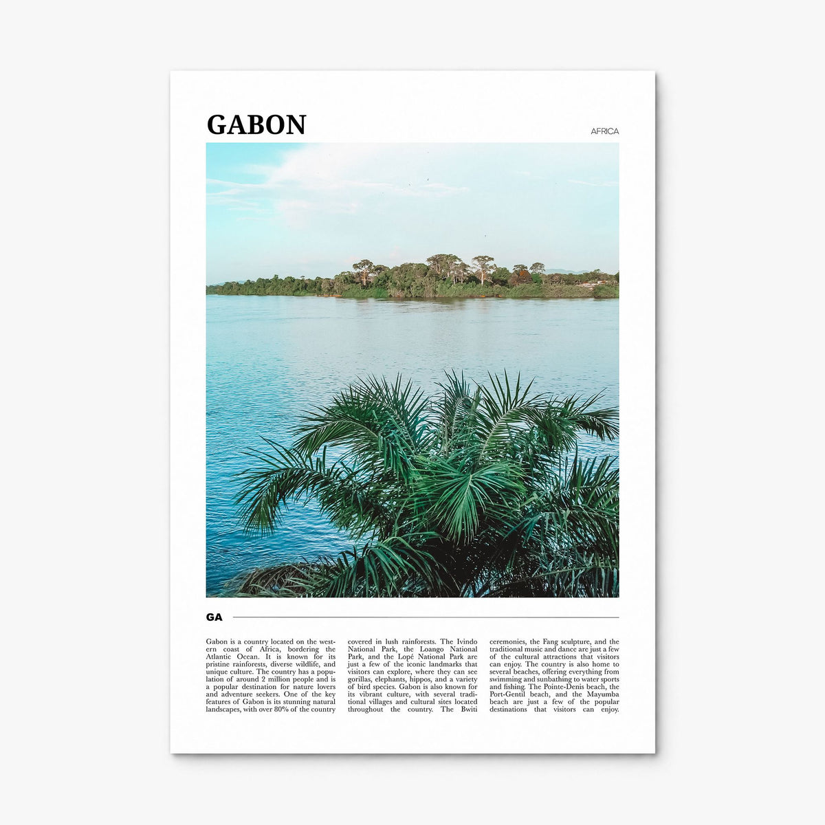 Gabon Travel Poster, print only (unframed)