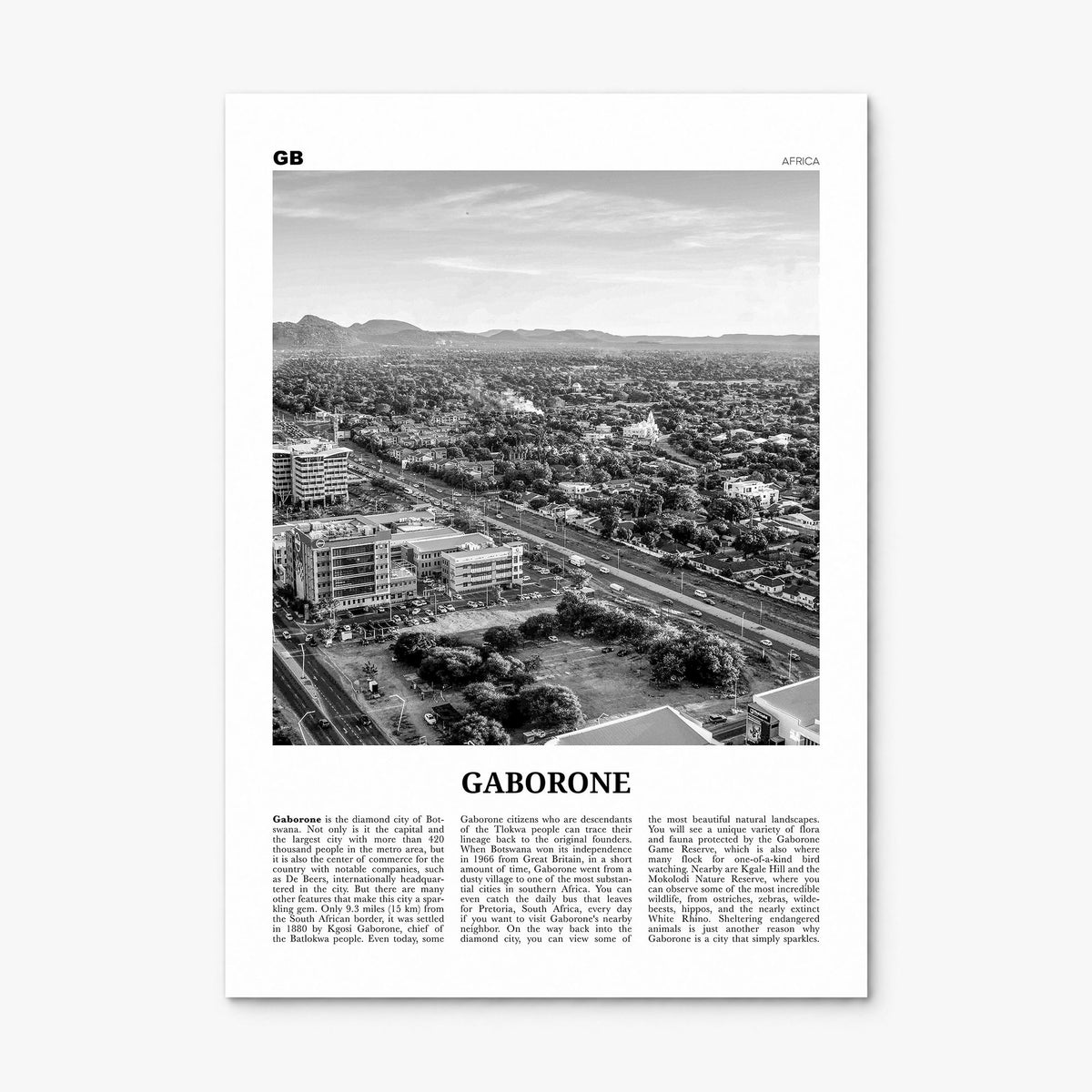 Gaborone Newspaper Poster, print only (unframed)