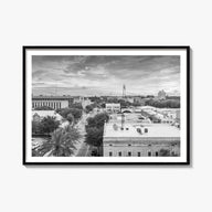 Gainesville black & white photo poster of Florida, USA – horizontal wall art, unframed print shown in interior mockup