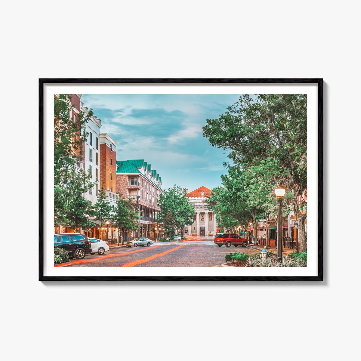 Gainesville colorful photo poster of Florida, USA – horizontal wall art, unframed print shown in interior mockup