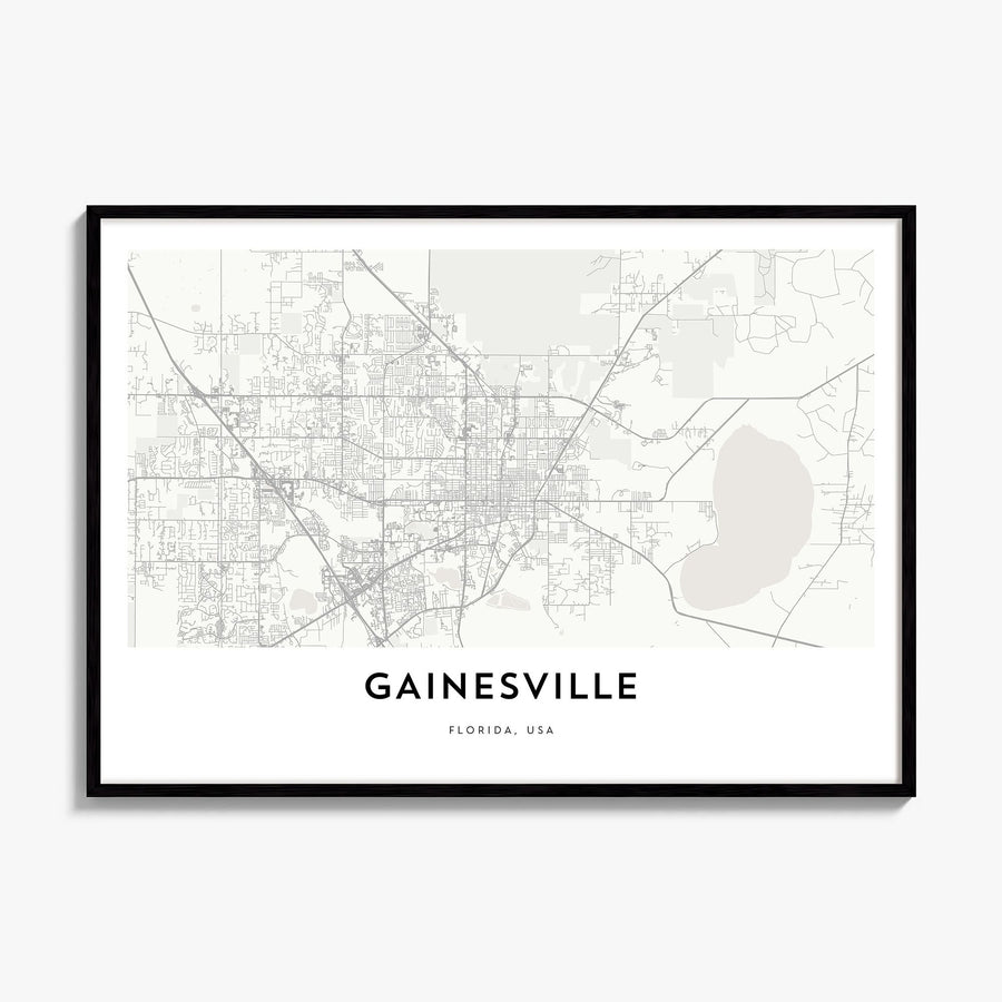 Gainesville Map Poster, framed poster mockup