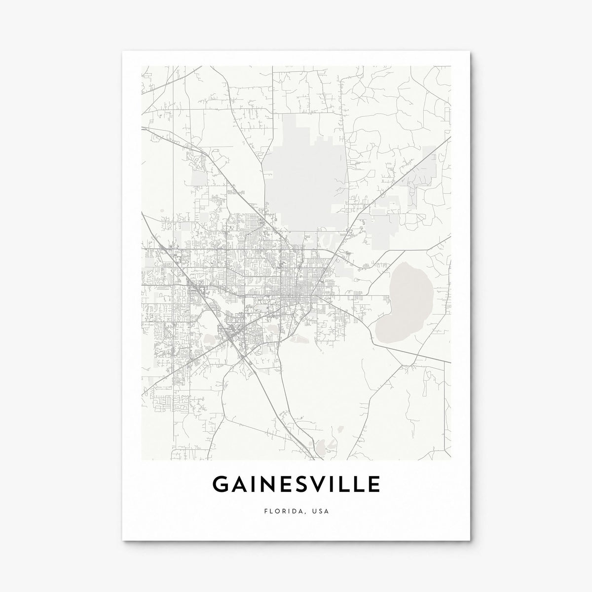 Gainesville Map Poster, print only (unframed)