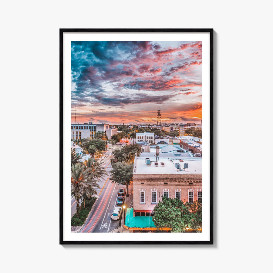 Gainesville no. 1 colorful photo poster of Florida, USA – vertical wall art, unframed print shown in interior mockup