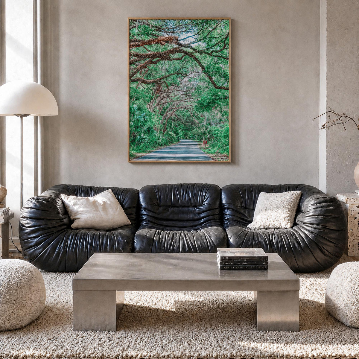 Gainesville no. 2 colorful photo poster of Florida, USA – vertical wall art in natural wood frame, hanging on wall