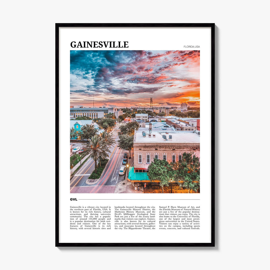 Gainesville Travel Poster, framed poster mockup
