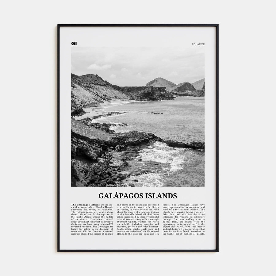 Galápagos Islands Poster None / 8x12 in Nbourhood Travel B&W Poster