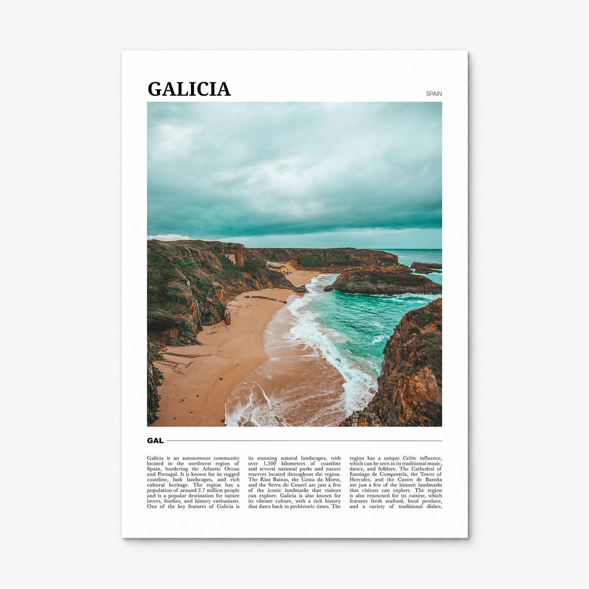 Galicia Travel Poster, print only (unframed)