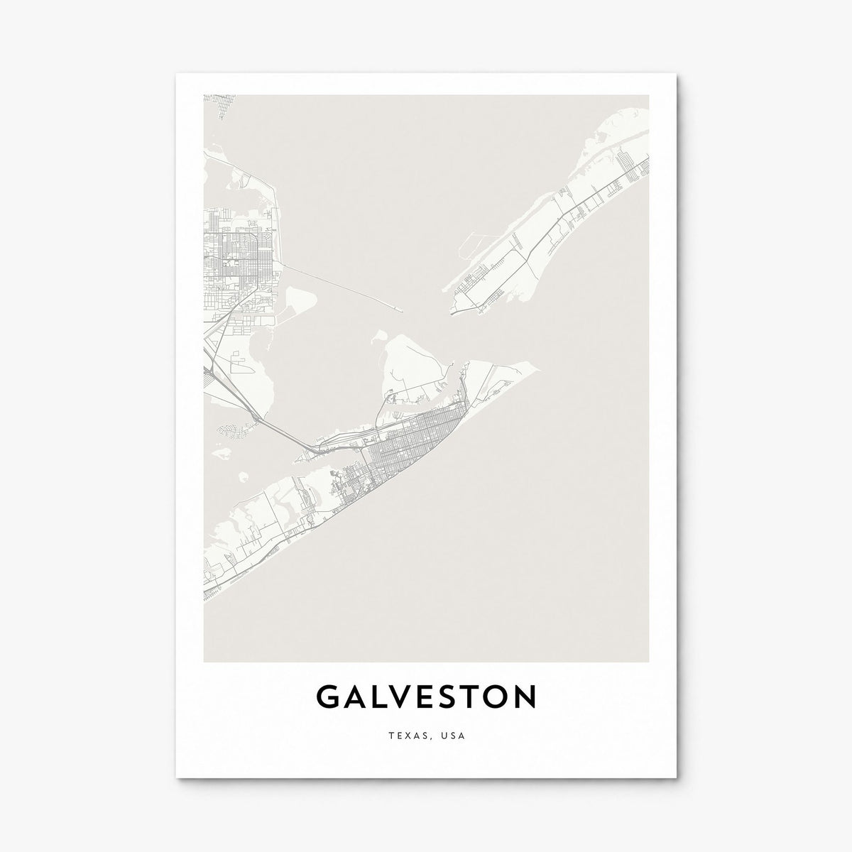 Galveston Map Poster, print only (unframed)