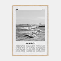 Galveston Poster Natural Wood / 8x12 in Nbourhood Travel B&W Poster