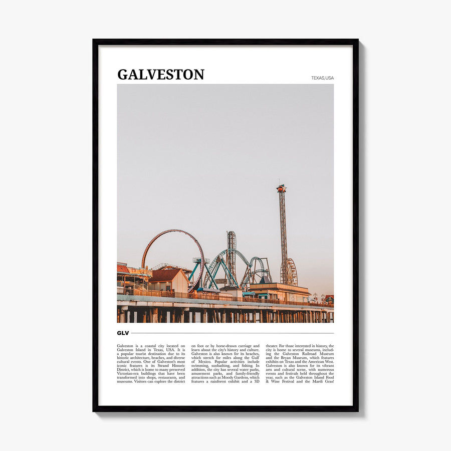 Galveston Travel Poster, framed poster mockup