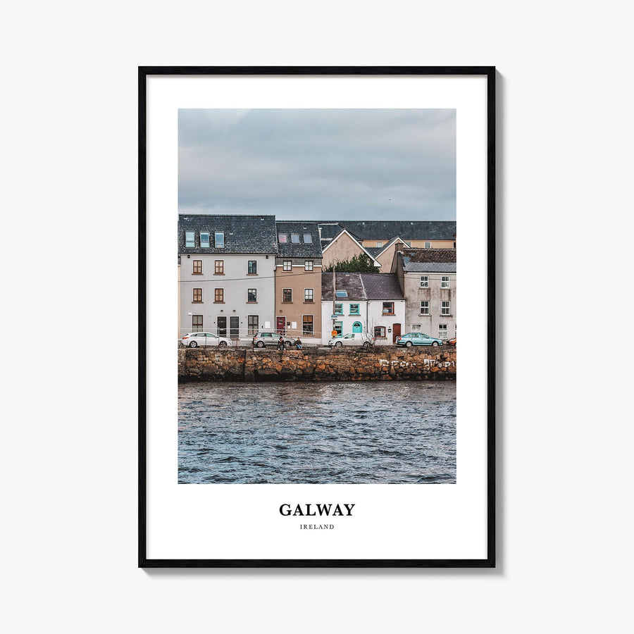 Galway colorful classic poster of Ireland – vertical wall art, unframed print shown in interior mockup