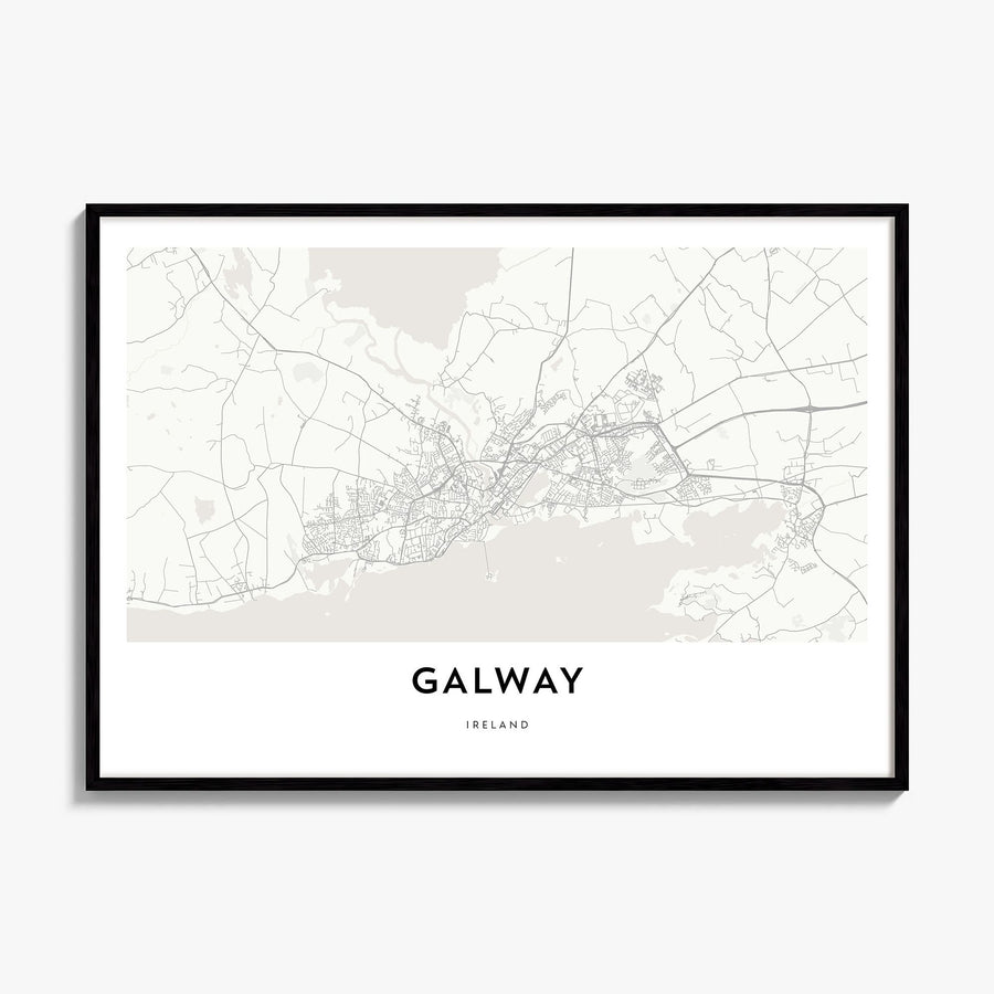 Galway Map Poster, framed poster mockup