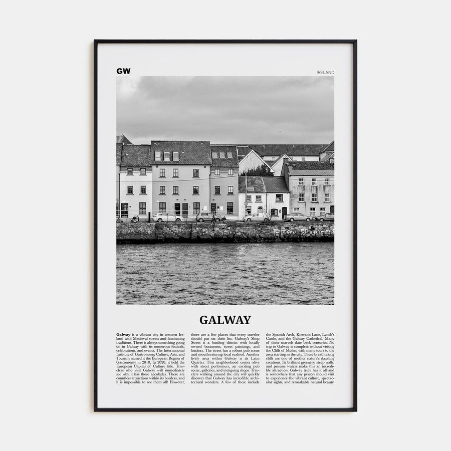 Galway Poster None / 8x12 in Nbourhood Travel B&W Poster