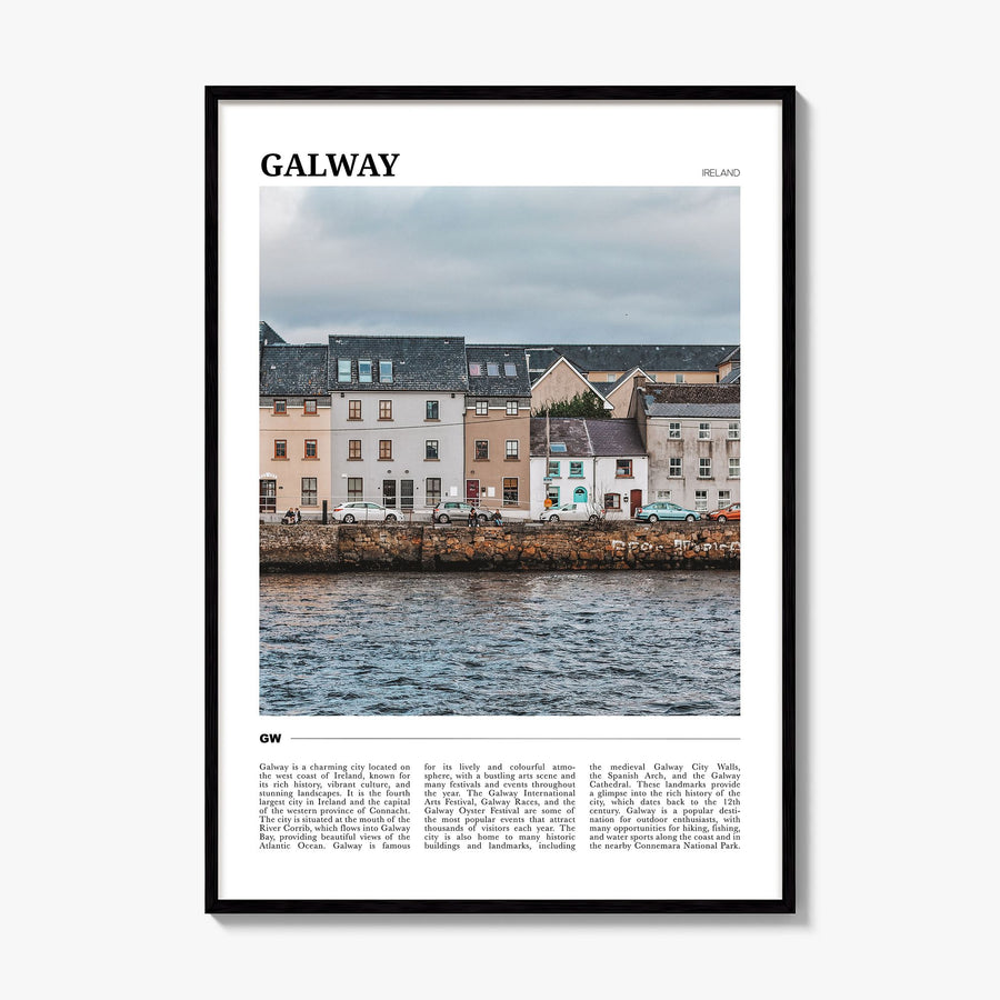 Galway Travel Poster, framed poster mockup