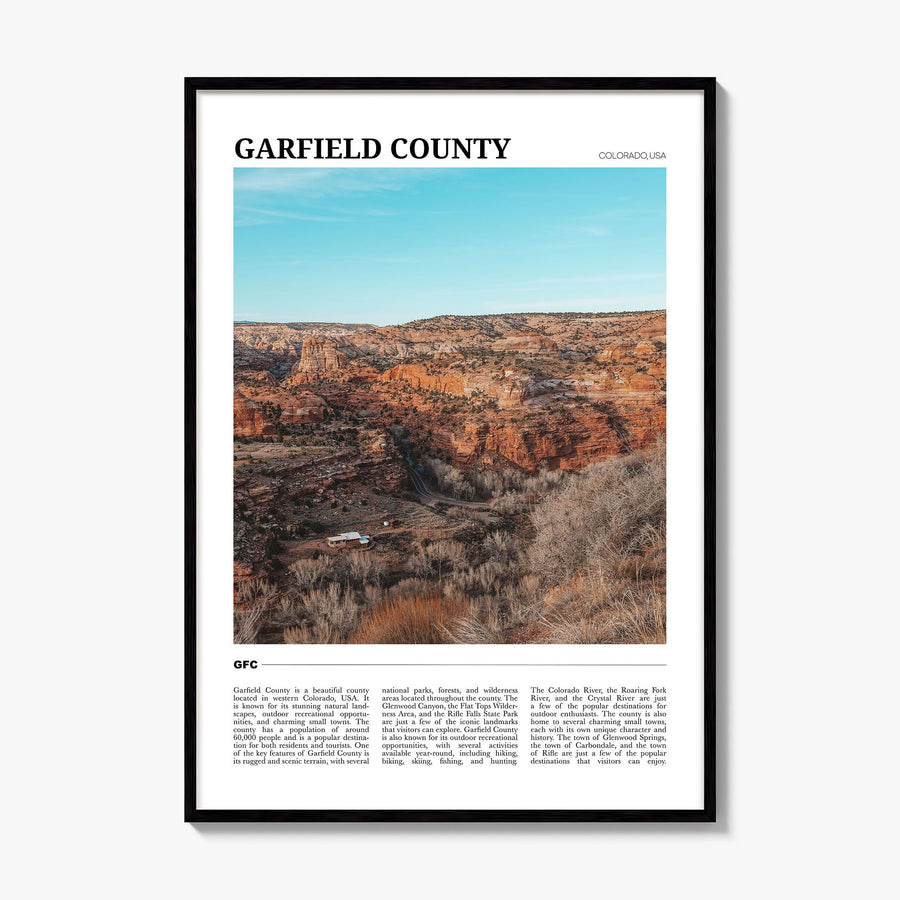 Garfield County Travel Poster, framed poster mockup