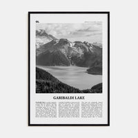 Garibaldi Lake Poster Black Wood / 8x12 in Nbourhood Travel B&W Poster