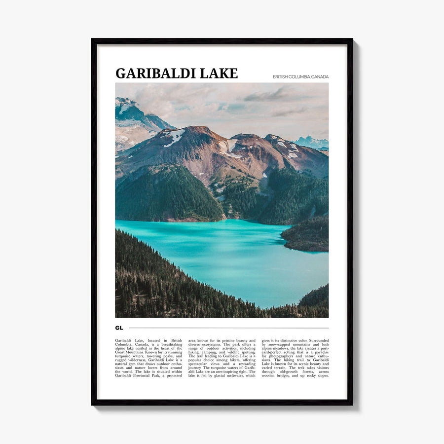 Garibaldi Lake Travel Poster, framed poster mockup