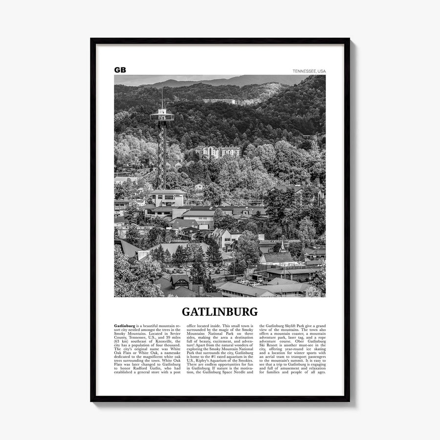 Gatlinburg Newspaper Poster, framed poster mockup