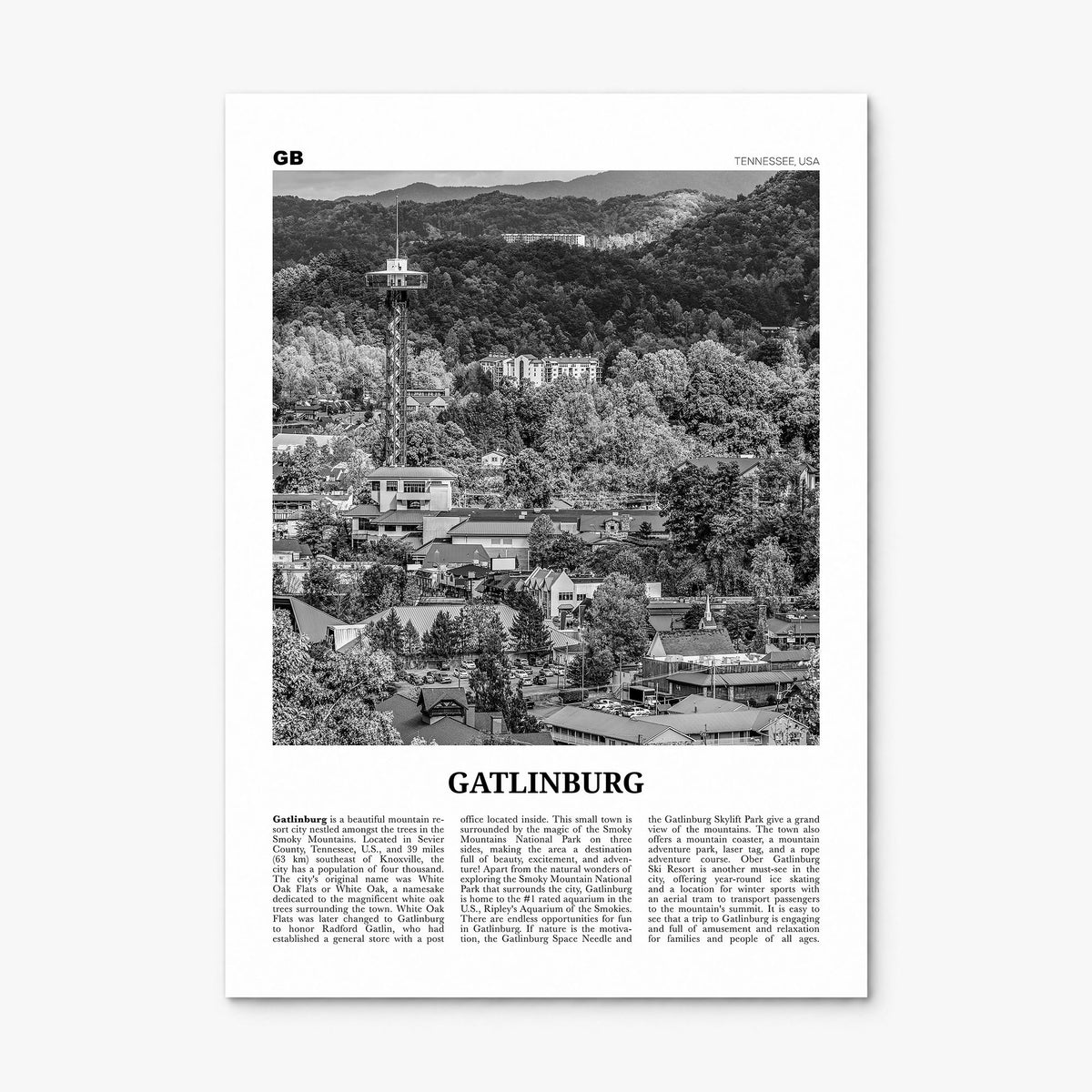Gatlinburg Newspaper Poster, print only (unframed)
