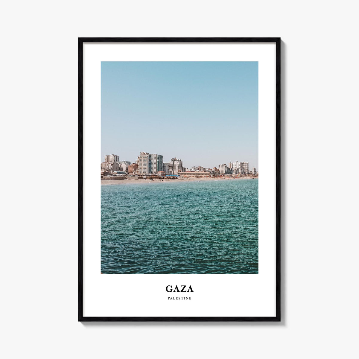 Gaza colorful classic poster of Palestine – vertical wall art, unframed print shown in interior mockup