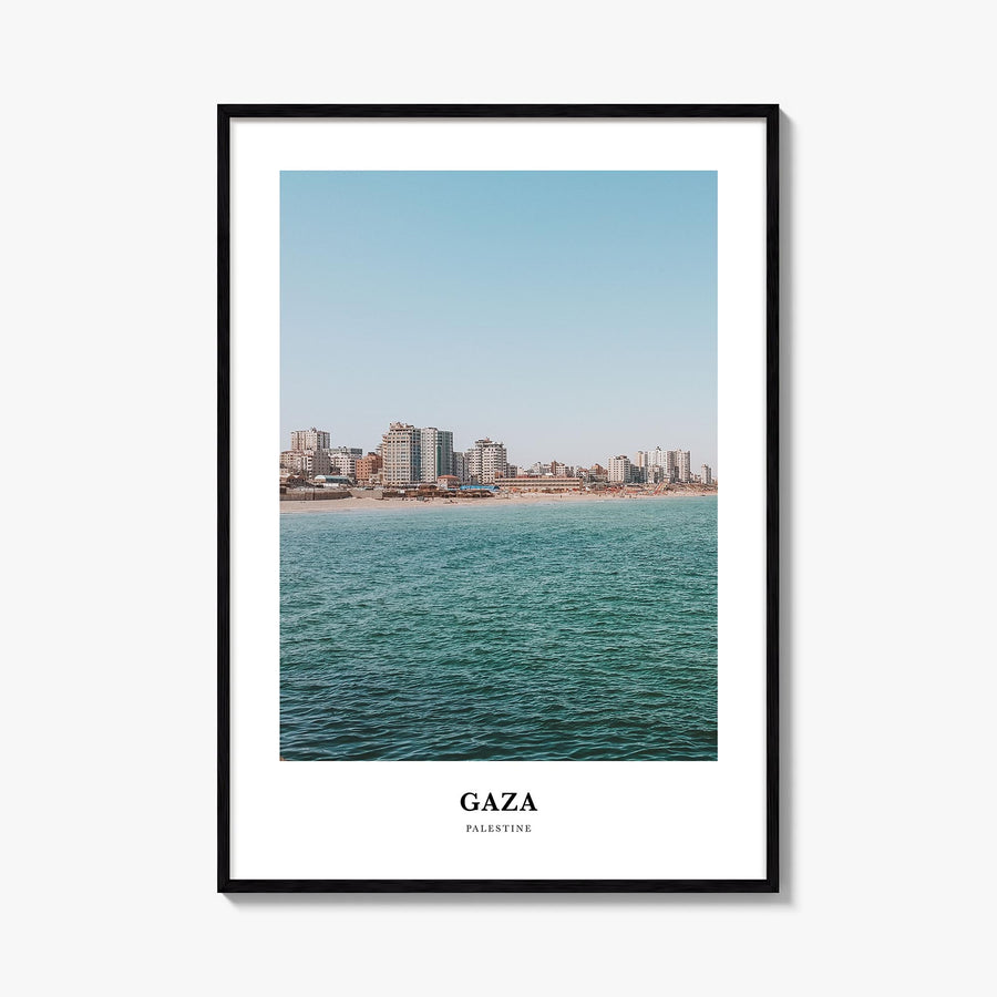 Gaza colorful classic poster of Palestine – vertical wall art, unframed print shown in interior mockup