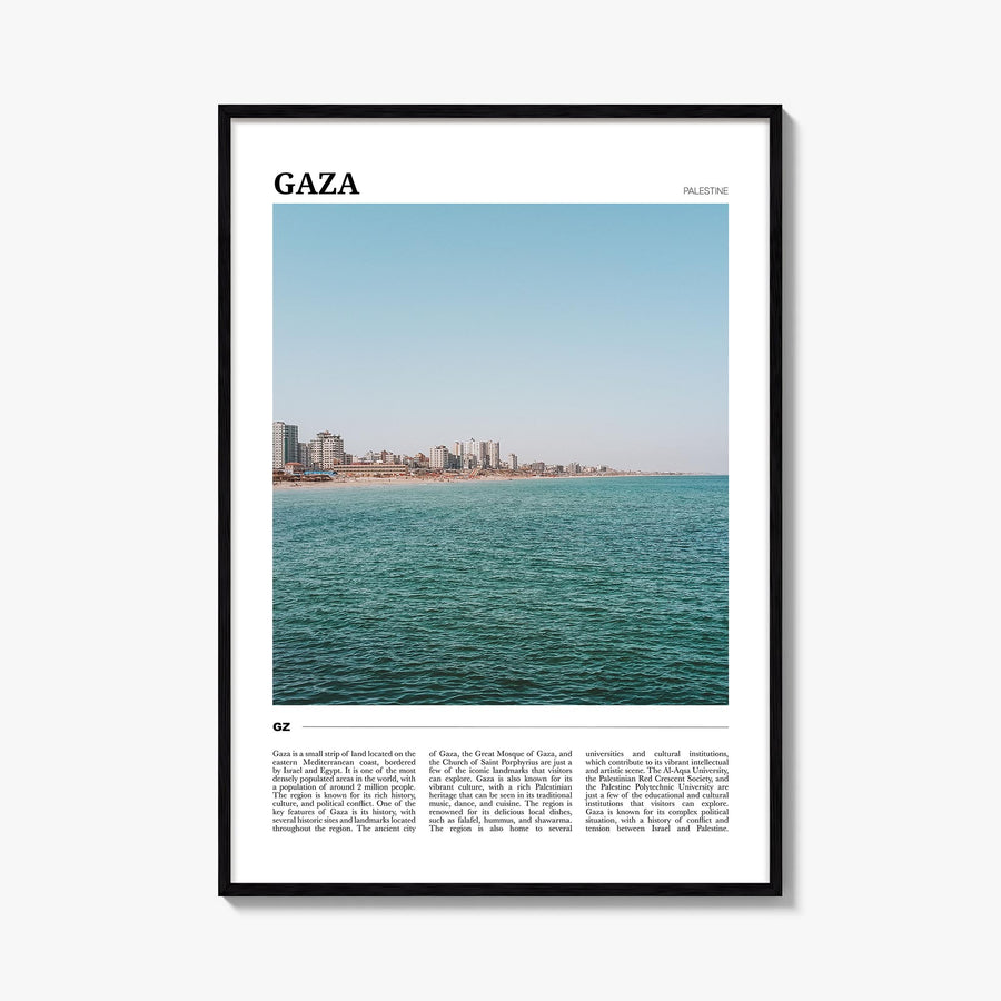 Gaza colorful travel poster of Palestine – vertical wall art, unframed print shown in interior mockup