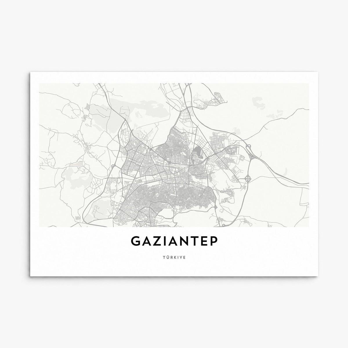 Gaziantep Map Poster, print only (unframed)